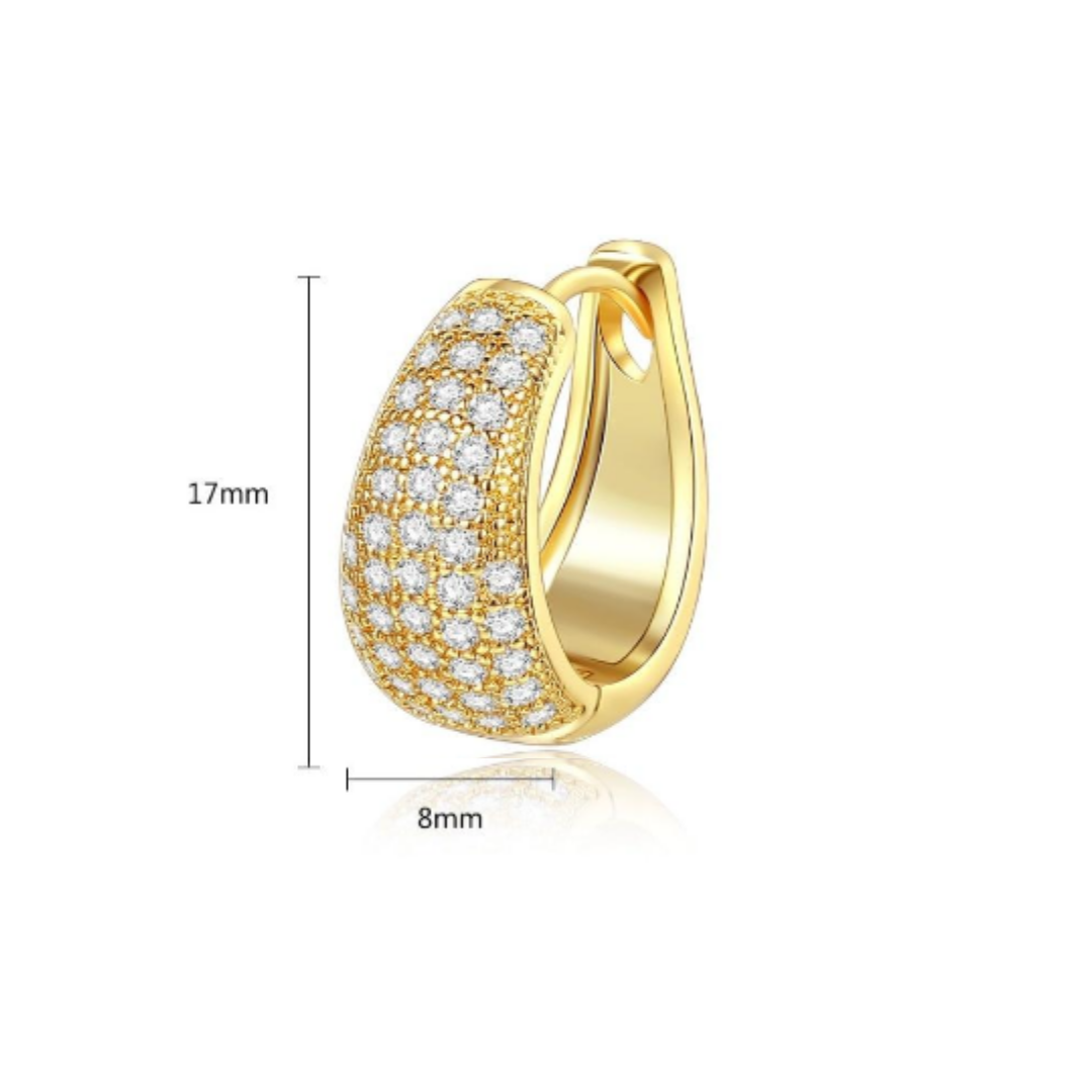 Brinco Royal Star de Argola com Acabamento em Ouro 18k