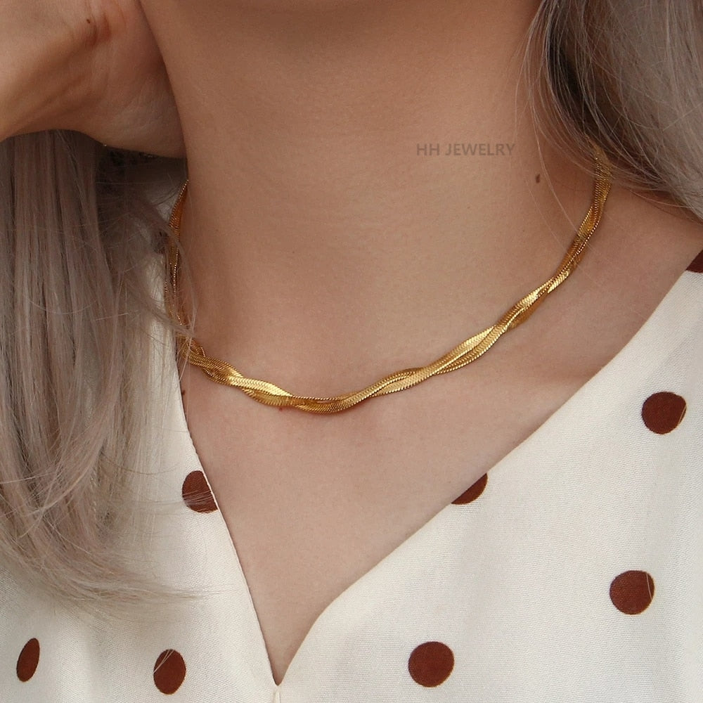 Colar e Pulseira Elos Dourado