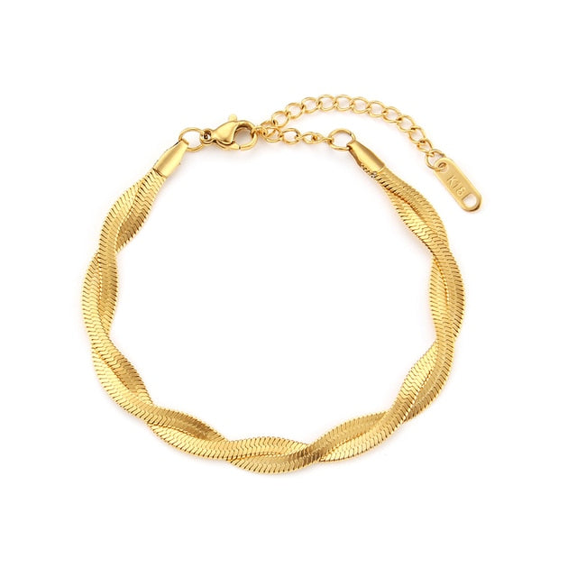 Colar e Pulseira Elos Dourado