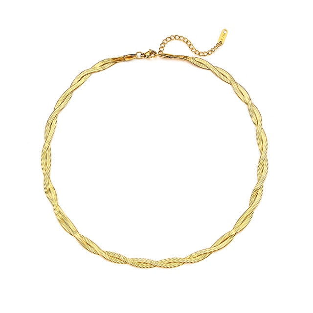 Colar e Pulseira Elos Dourado