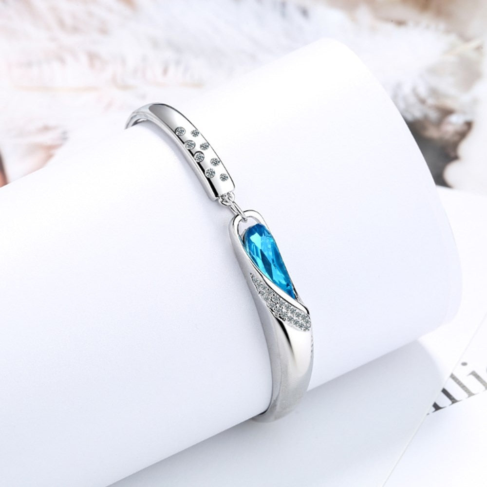 Bracelet Safira Azul em Prata 925 Esterlina